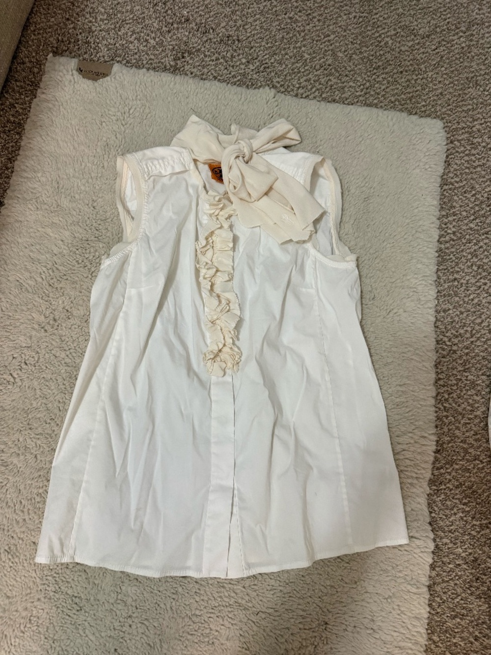 Tory Burch Sleeveless Silk Bow Blouse size 10